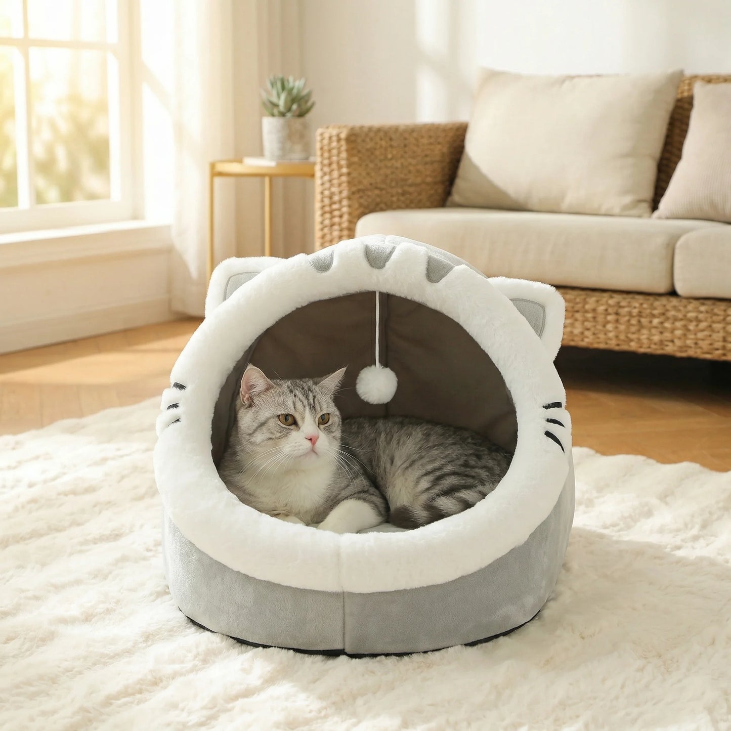 Cute Soft Cat House Cozy Cave Bed Nest