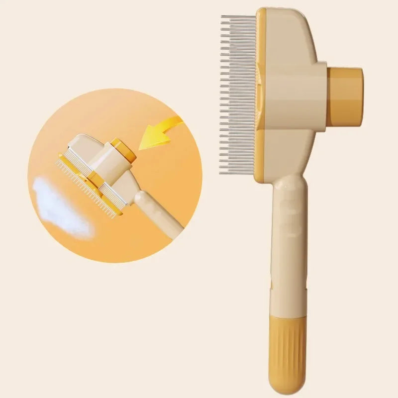 Self-Cleaning Pet Grooming Brush with One-Button Hair Removal