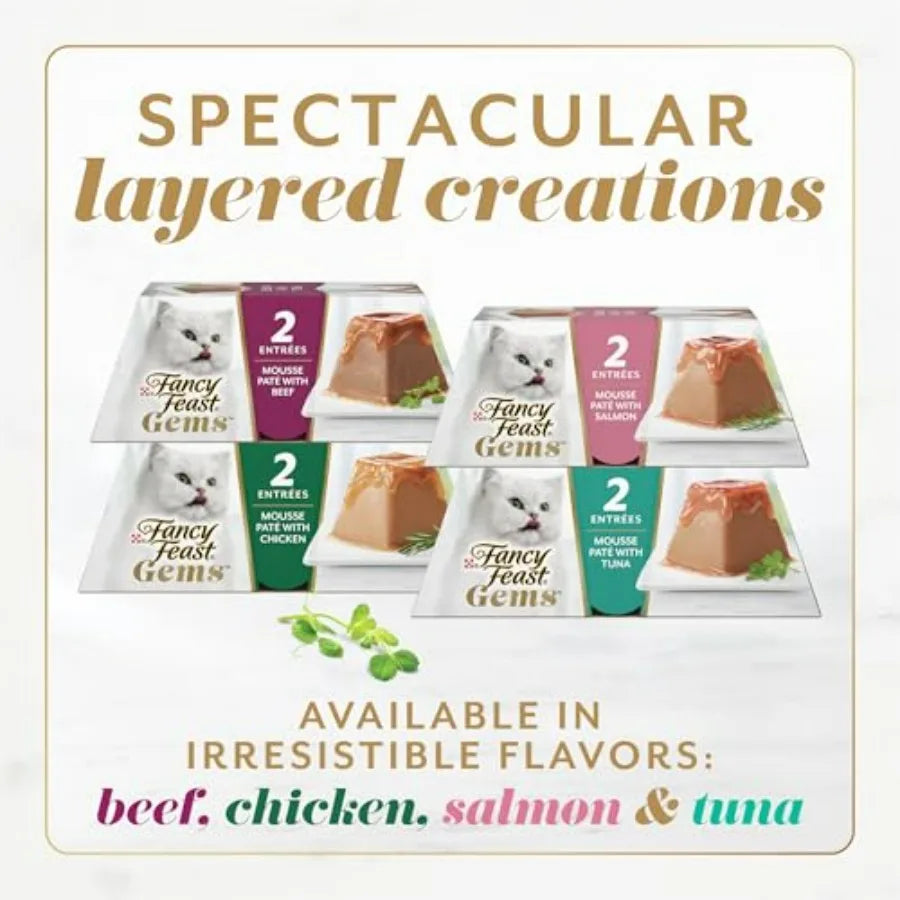 Purina Gems Turkey Chicken Wet Cat Food Variety Pack