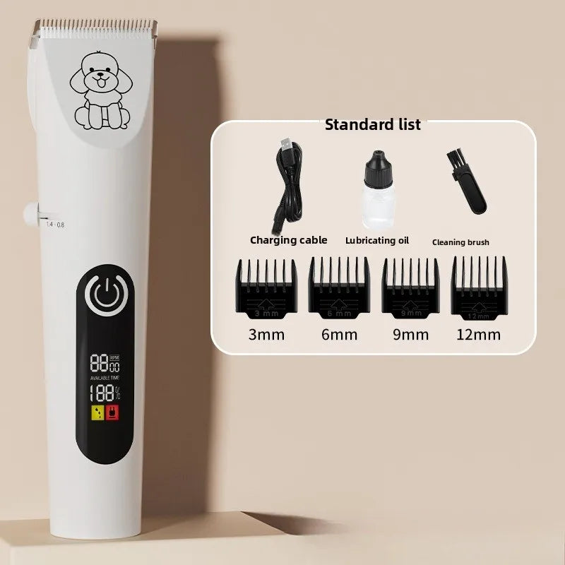 Pet Hair Clipper with LED Display Grooming Trimmer