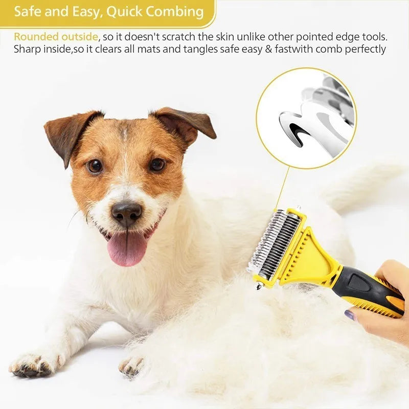 Two-Sided Pet Dematting Undercoat Rake Comb Professional