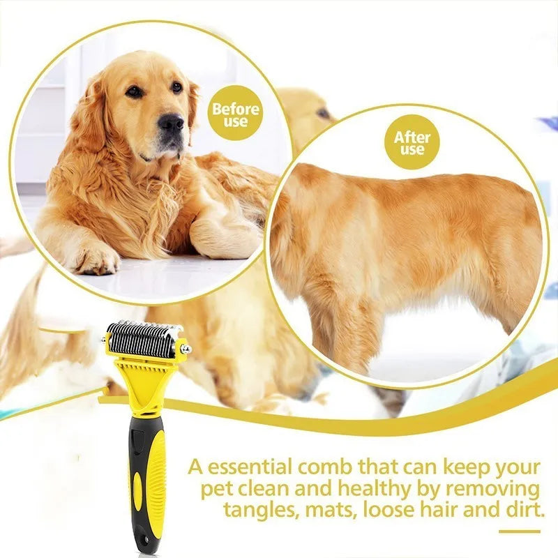Two-Sided Pet Dematting Undercoat Rake Comb Professional