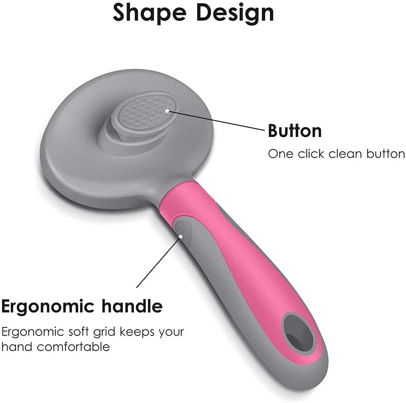 Self-Cleaning Slicker Pet Grooming Brush Anti-Slip
