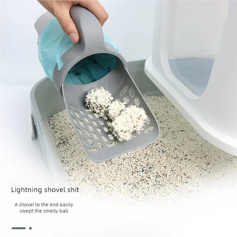 Integrated Cat Litter Scoop with Portable Waste Bin