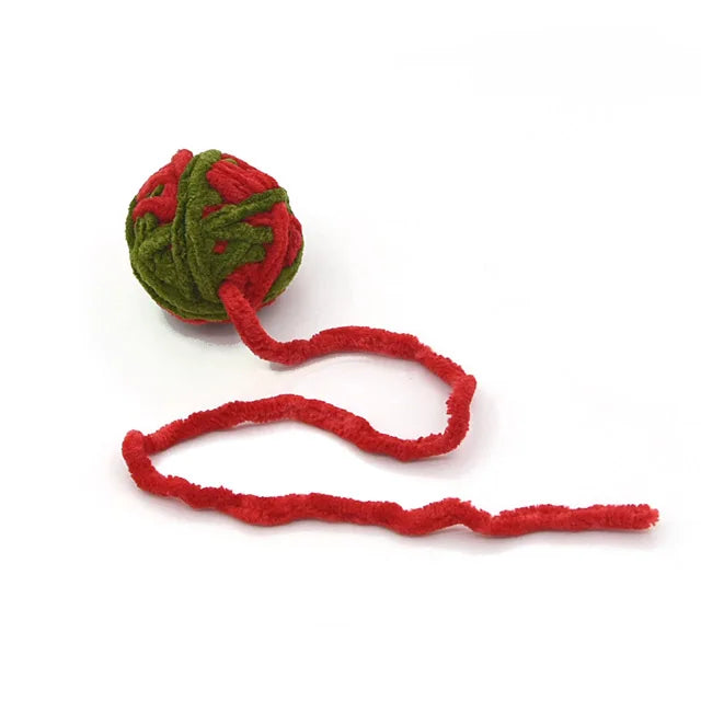 Colorful Yarn Ball Cat Toys with Bell Sounds