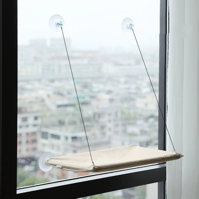 Hanging Window Cat Hammock Bed with Climbing Frame