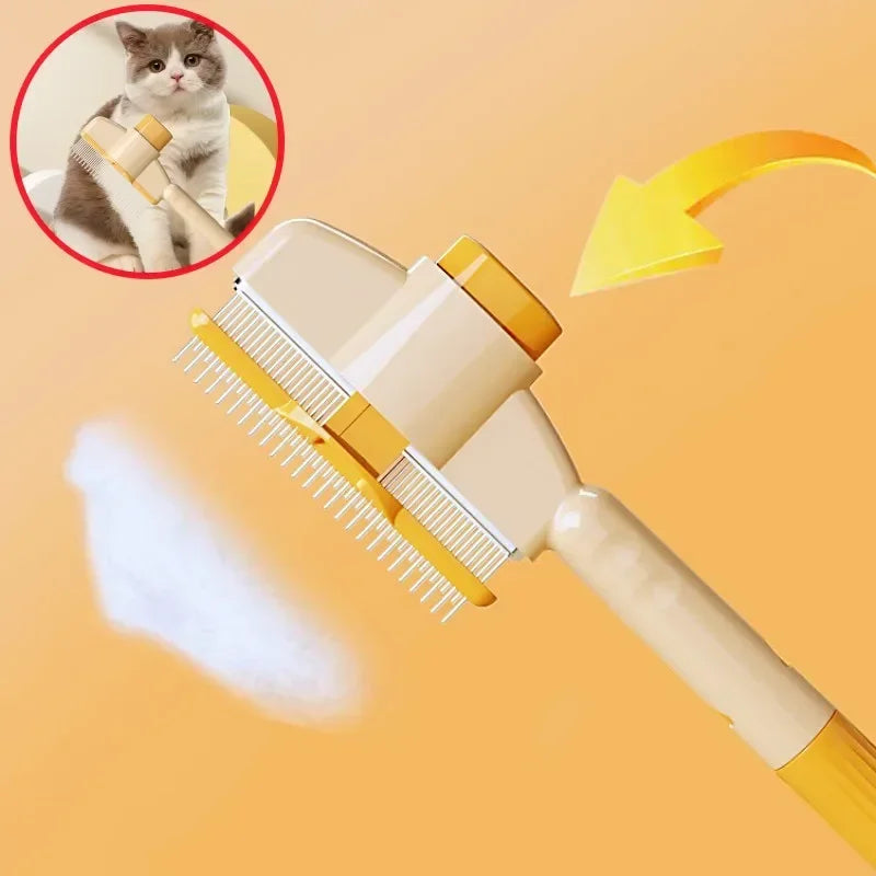 Self-Cleaning Pet Grooming Brush with One-Button Hair Removal