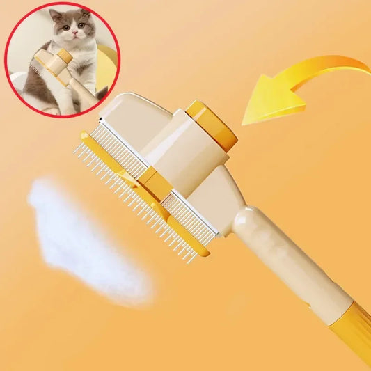 Self-Cleaning Pet Grooming Brush with One-Button Hair Removal
