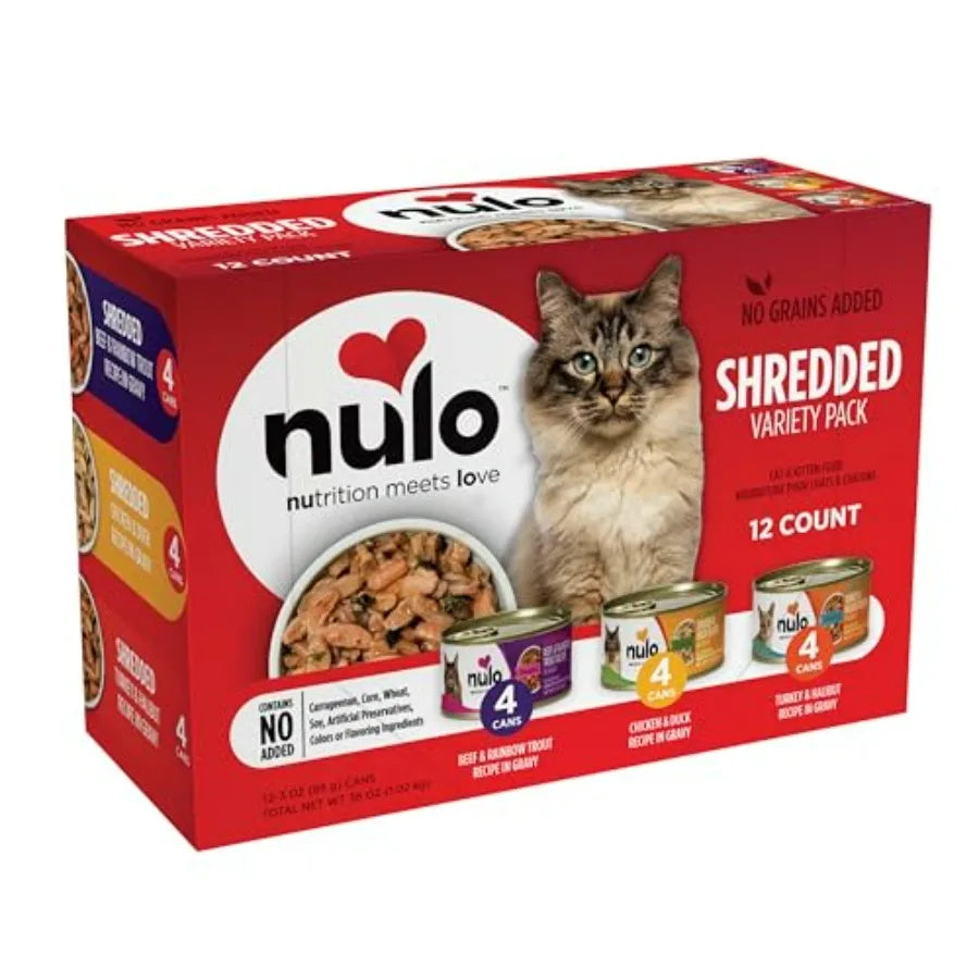 Grain-Free Shredded Wet Cat Food Variety Pack 12