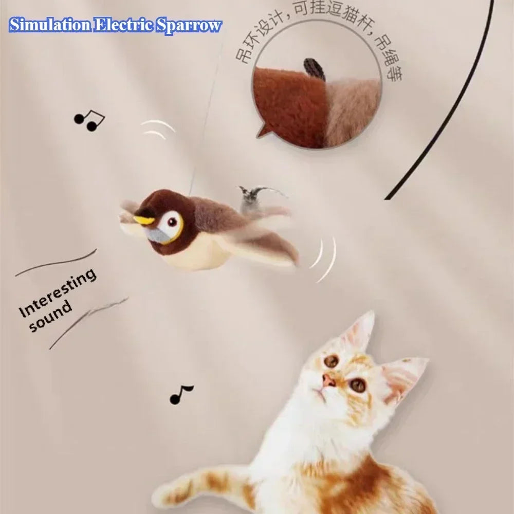 Electric Catnip Pat Bird Interactive Rechargeable Cat Toy