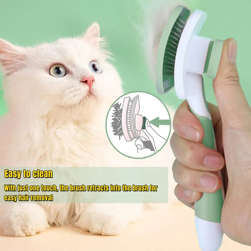 Self-Cleaning Pet Grooming Brush for Long Short Hair