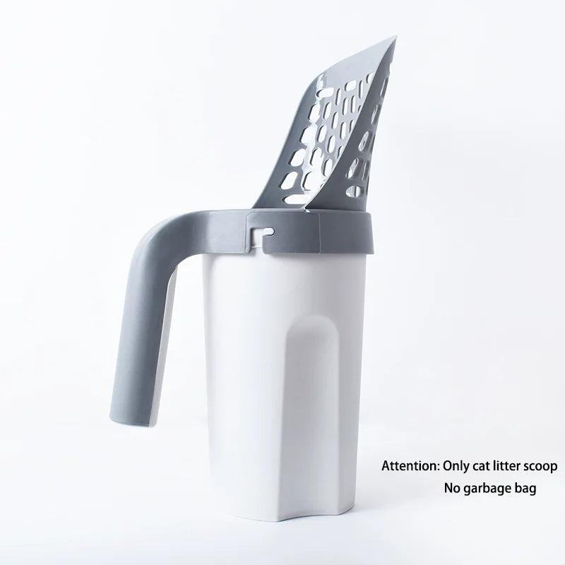 Integrated Cat Litter Scoop with Portable Waste Bin