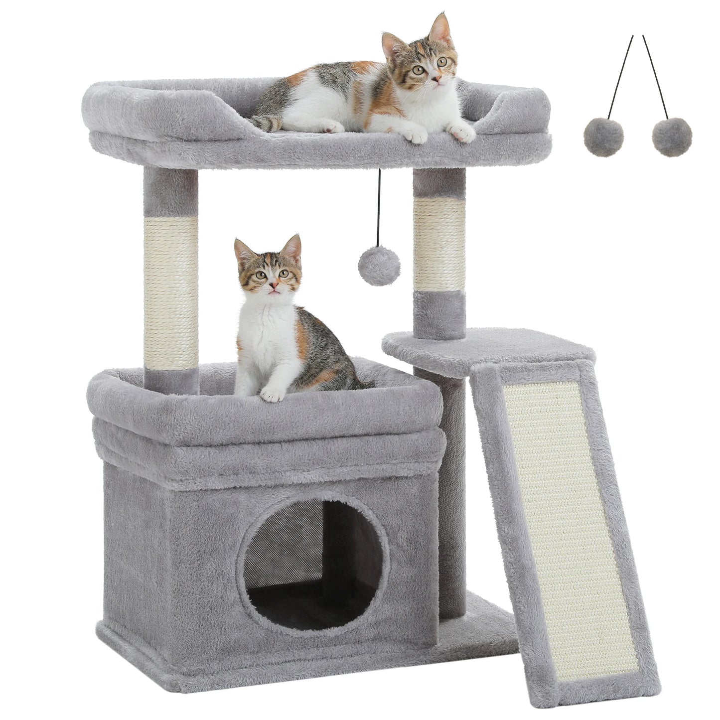 27-Inch Safe Cat Tree with Condo and Perch
