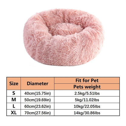 Soft Plush Donut Pet Bed for Dogs Cats