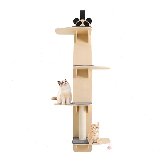 67-Inch Door Hanging Cat Tree with Four Tiers