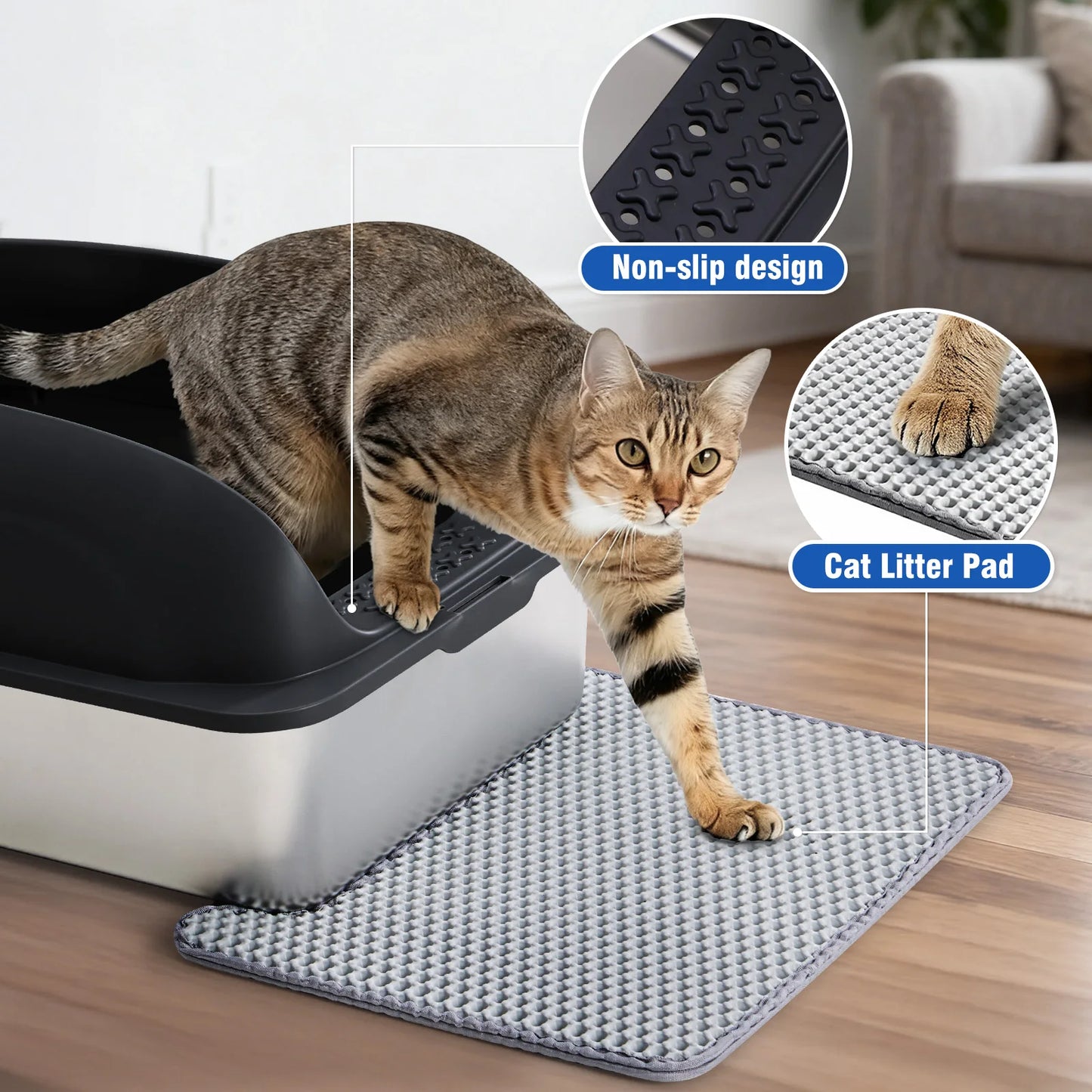 24-Inch Stainless Steel Cat Litter Box with Lid