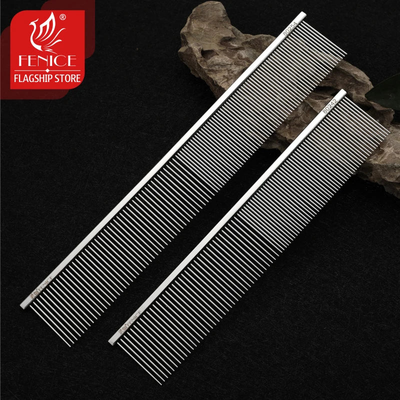 Fenice Professional Stainless Steel Pet Grooming Comb Anti-Corrosion
