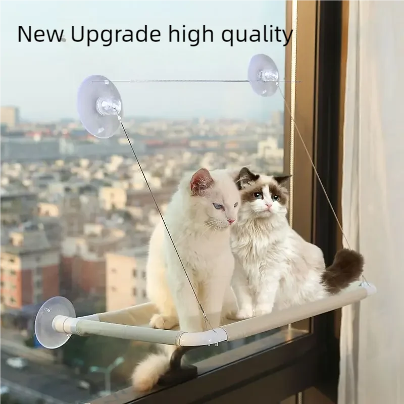 Hanging Window Cat Hammock Bed with Climbing Frame