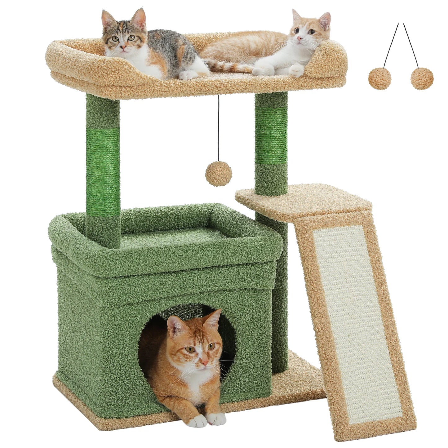 27-Inch Safe Cat Tree with Condo and Perch