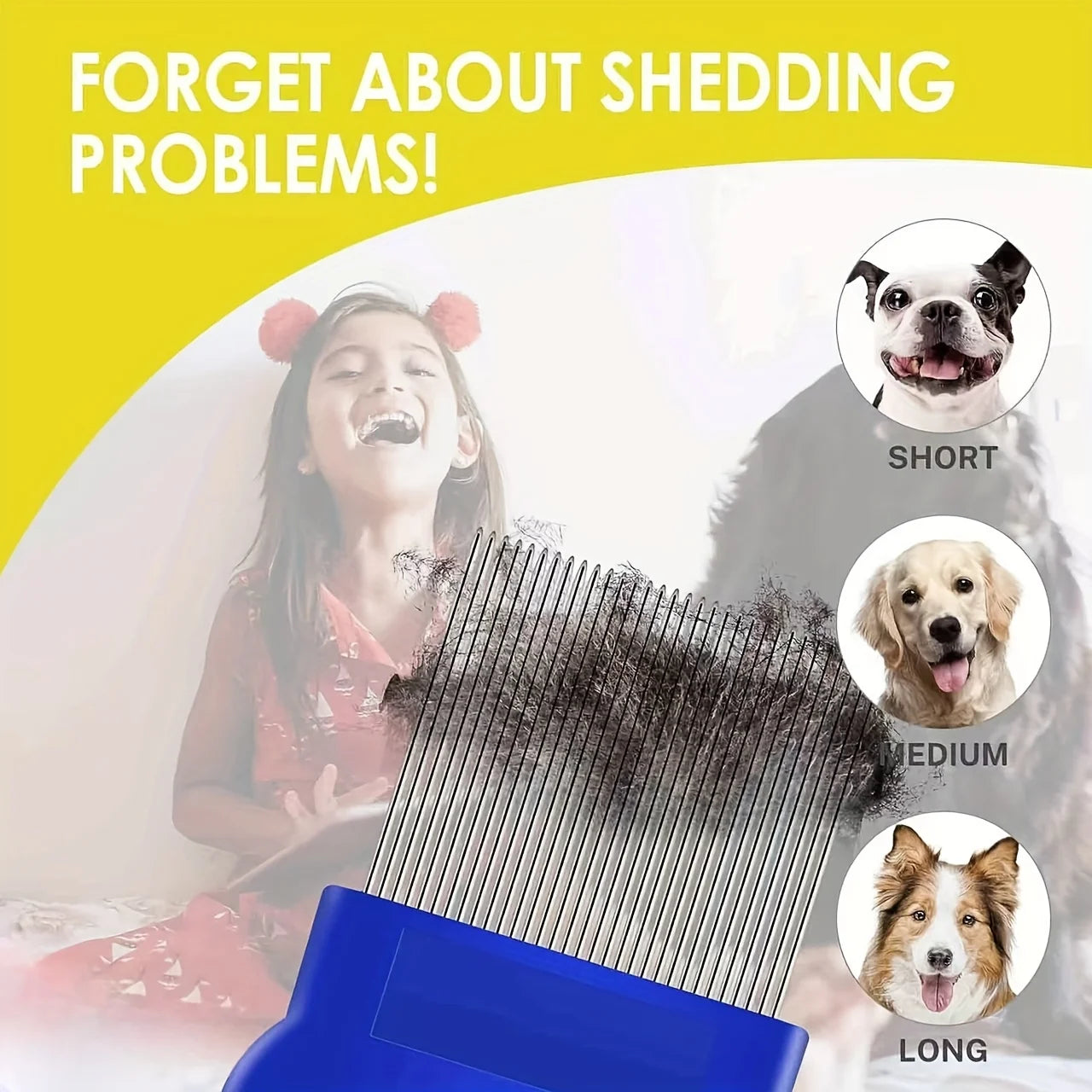 4-Pack Stainless Steel Flea Lice Pet Grooming Combs