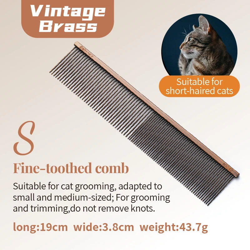 Fenice Professional Stainless Steel Pet Grooming Comb Anti-Corrosion