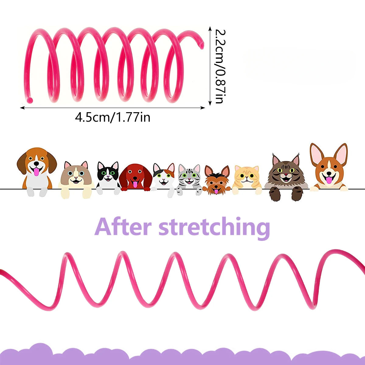 Colorful Cat Spring Toys Interactive Coil Set