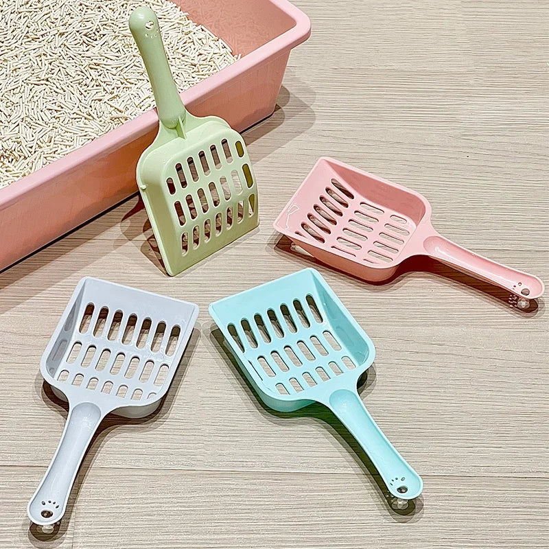 Candy Colored Cat Litter Shovel with Horizontal Handle