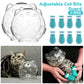 1/2Pcs Cat Muzzle Pet Grooming Cover Accessory Anti-bite Anti-Licking Cat Space Hood Breathable Helmet with 4 Silicone Paw Shoes