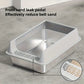Stainless Steel Semi-Enclosed Cat Litter Box with Lid