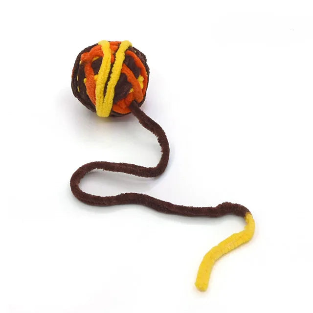 Colorful Yarn Ball Cat Toys with Bell Sounds