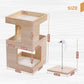 Wood Cat Condo House Bed with Removable Soft Mats Modern Cat Tree Tower with Scratching Pad Cat Scratcher Furniture Kitten Toys