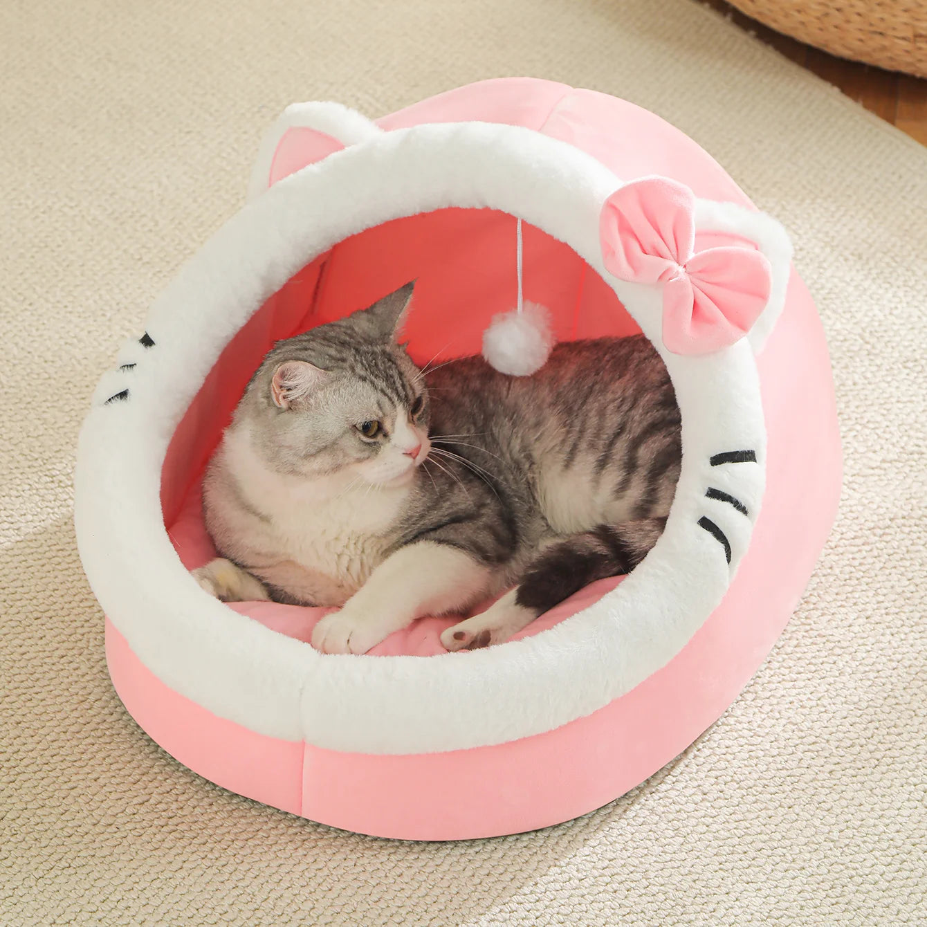 Cute Soft Cat House Cozy Cave Bed Nest