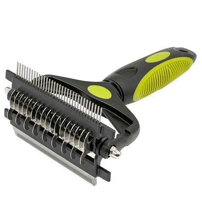 3-in-1 Pet Grooming Brush with Stainless Steel Teeth