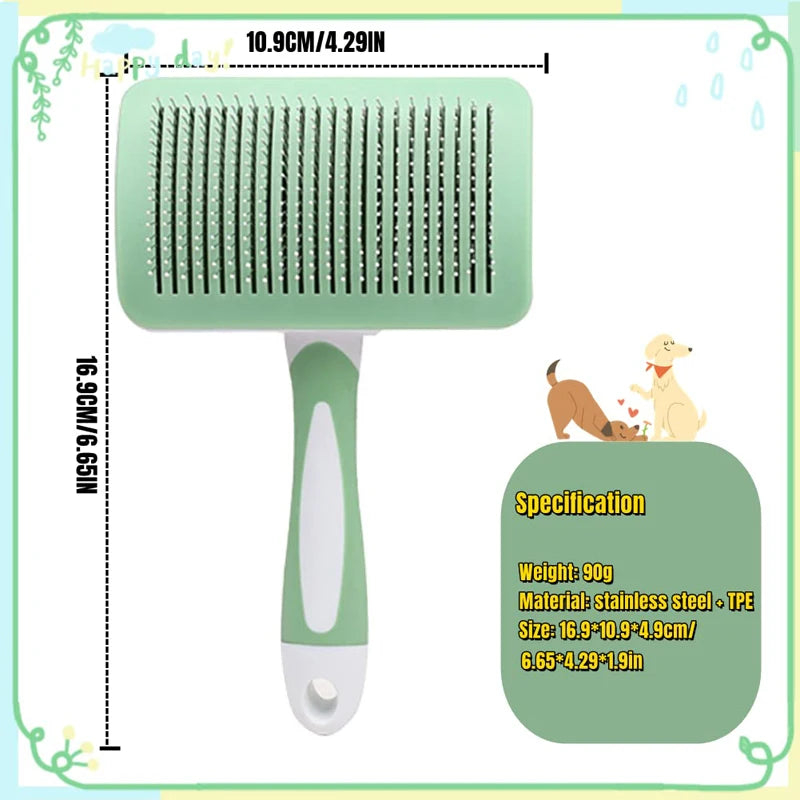 Self-Cleaning Pet Grooming Brush for Long Short Hair