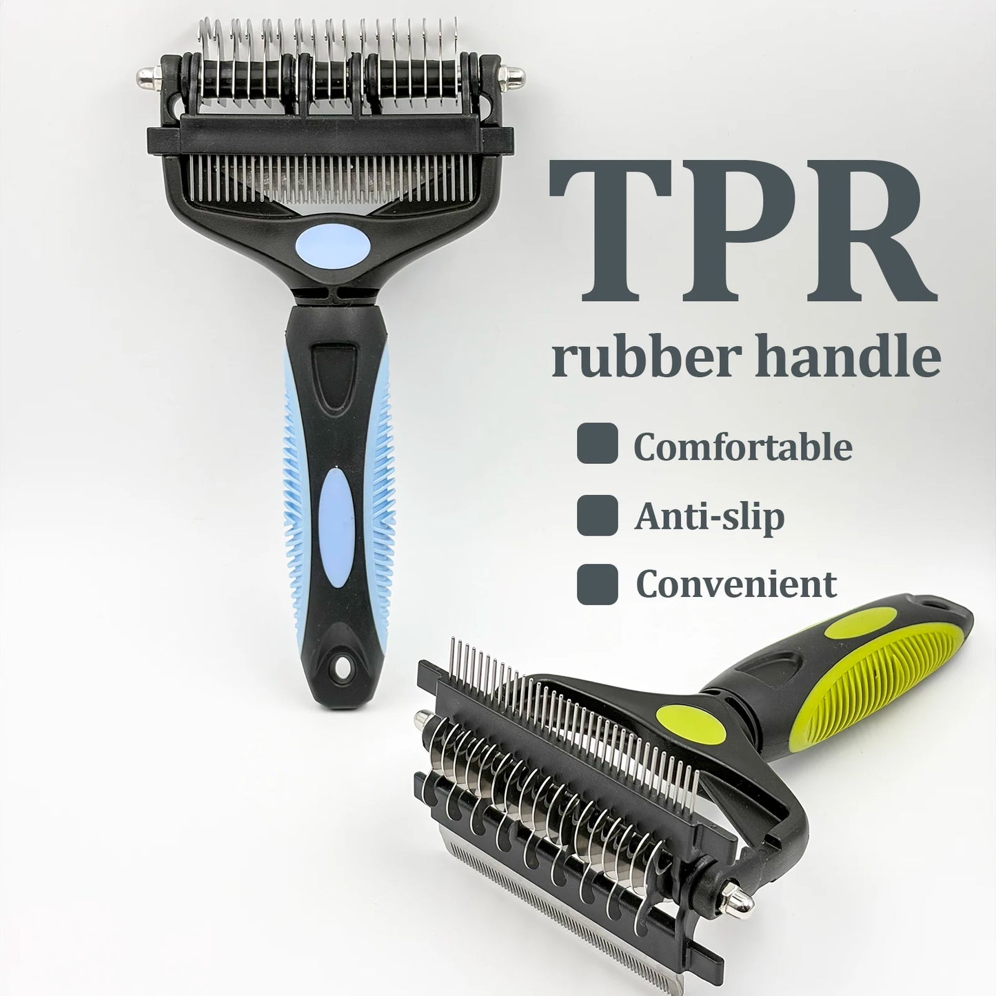 3-in-1 Pet Grooming Brush with Stainless Steel Teeth