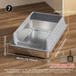 Stainless Steel Semi-Enclosed Cat Litter Box with Lid