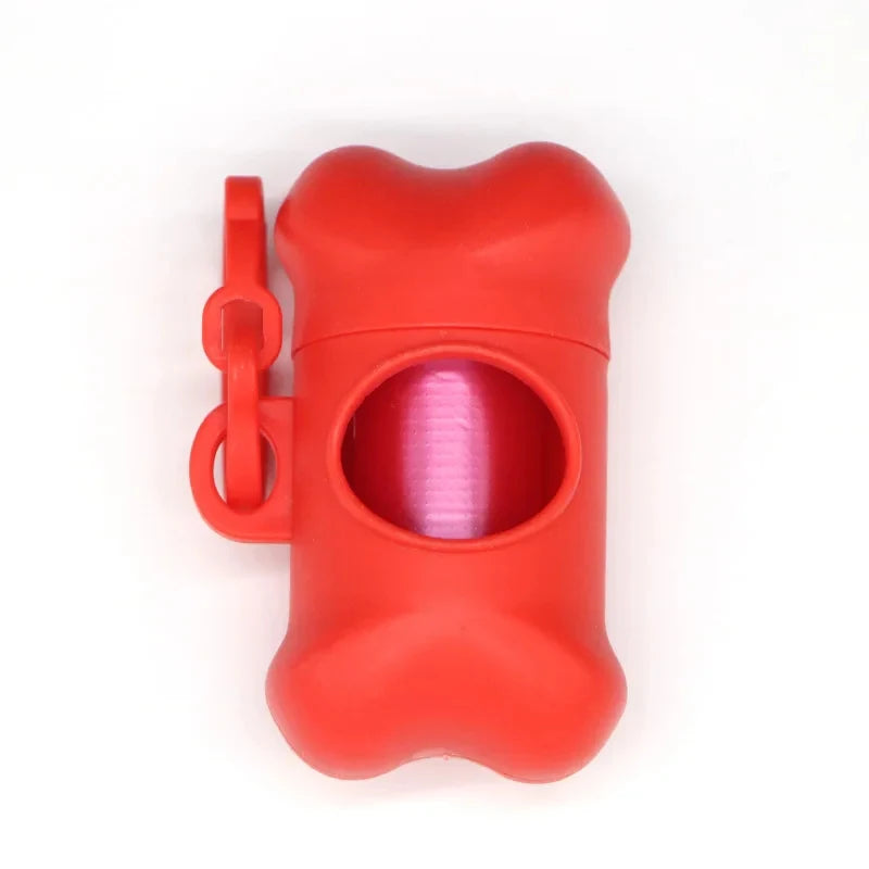 Bone-Shaped Portable Dog Waste Bag Holder with Bags