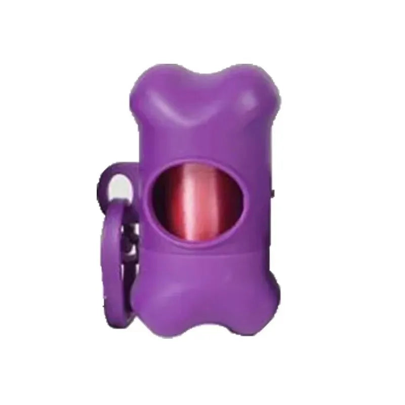 Bone-Shaped Portable Dog Waste Bag Holder with Bags