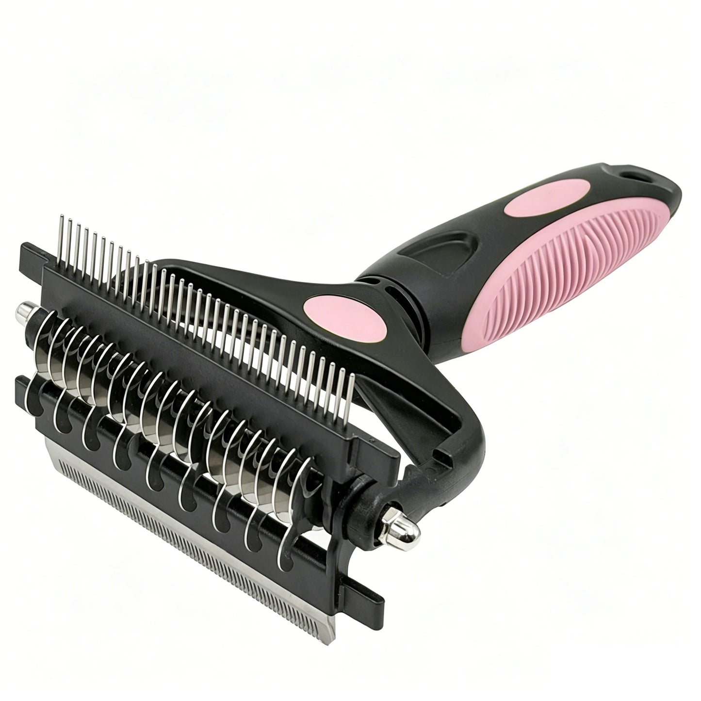 3-in-1 Pet Grooming Brush with Stainless Steel Teeth