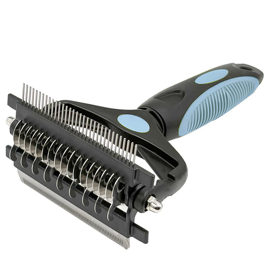 3-in-1 Pet Grooming Brush with Stainless Steel Teeth