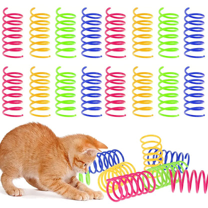 Colorful Cat Spring Toys Interactive Coil Set