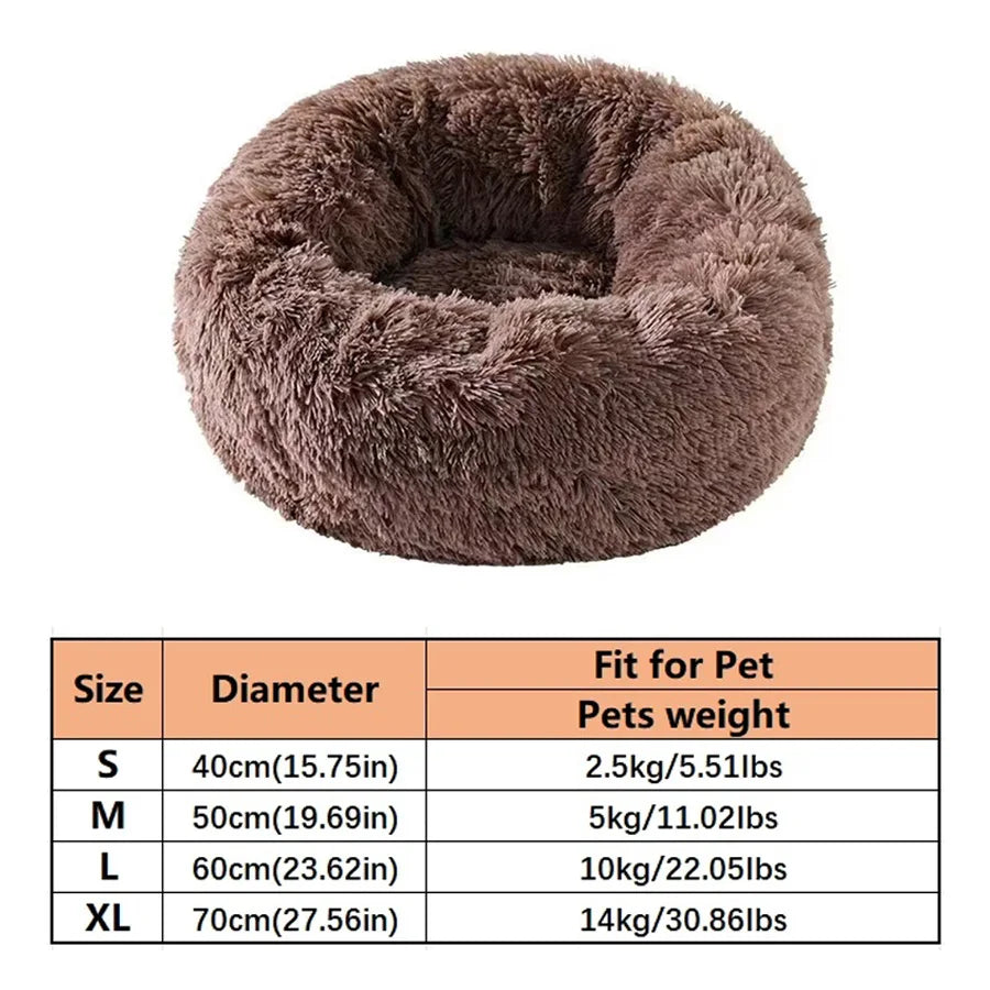 Soft Plush Donut Pet Bed for Dogs Cats