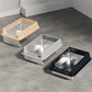 Stainless Steel Semi-Enclosed Cat Litter Box with Lid