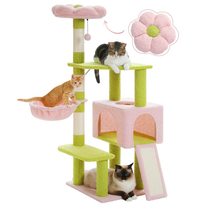 Flower Multi-Level Cat Tree with Sisal Scratching Posts