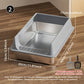 Stainless Steel Semi-Enclosed Cat Litter Box with Lid