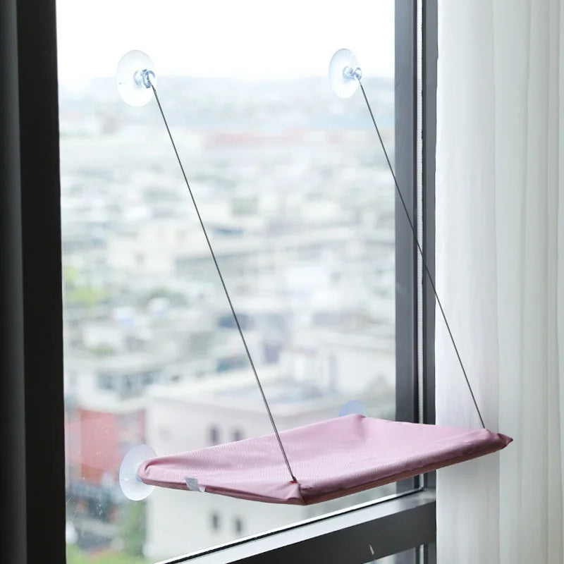 Hanging Window Cat Hammock Bed with Climbing Frame