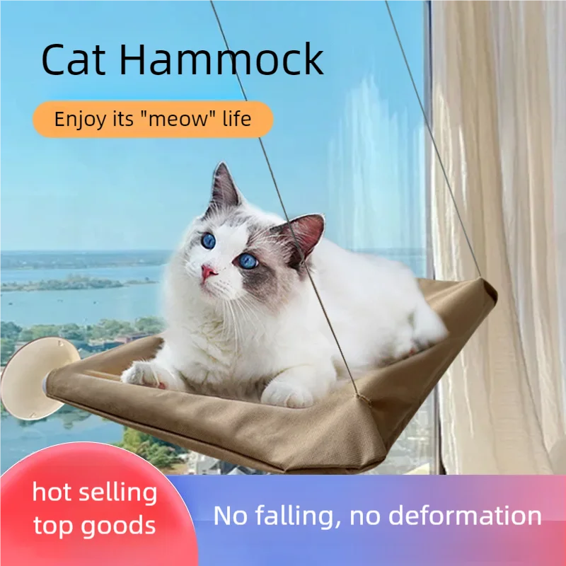 Hanging Window Cat Hammock Bed with Climbing Frame