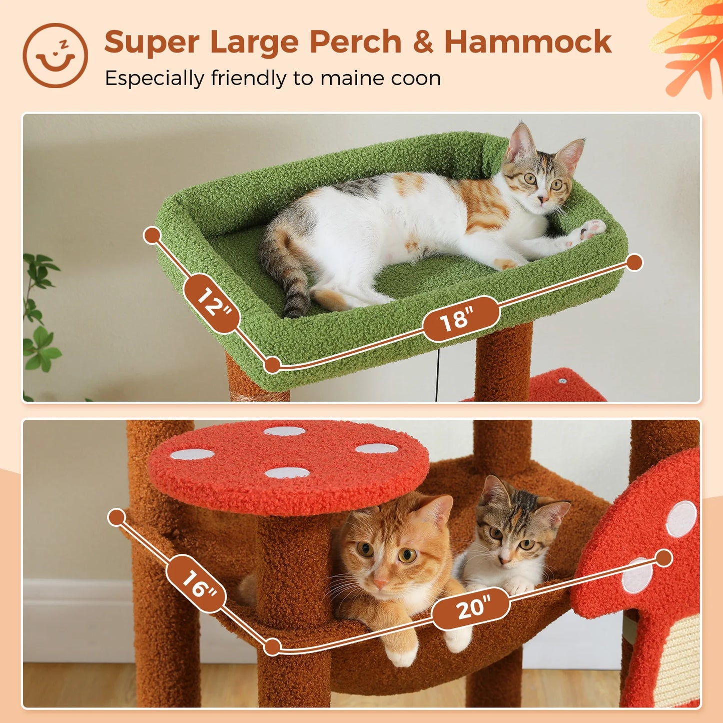 Multi-Level Cat Tree with Hammock and Scratching Posts