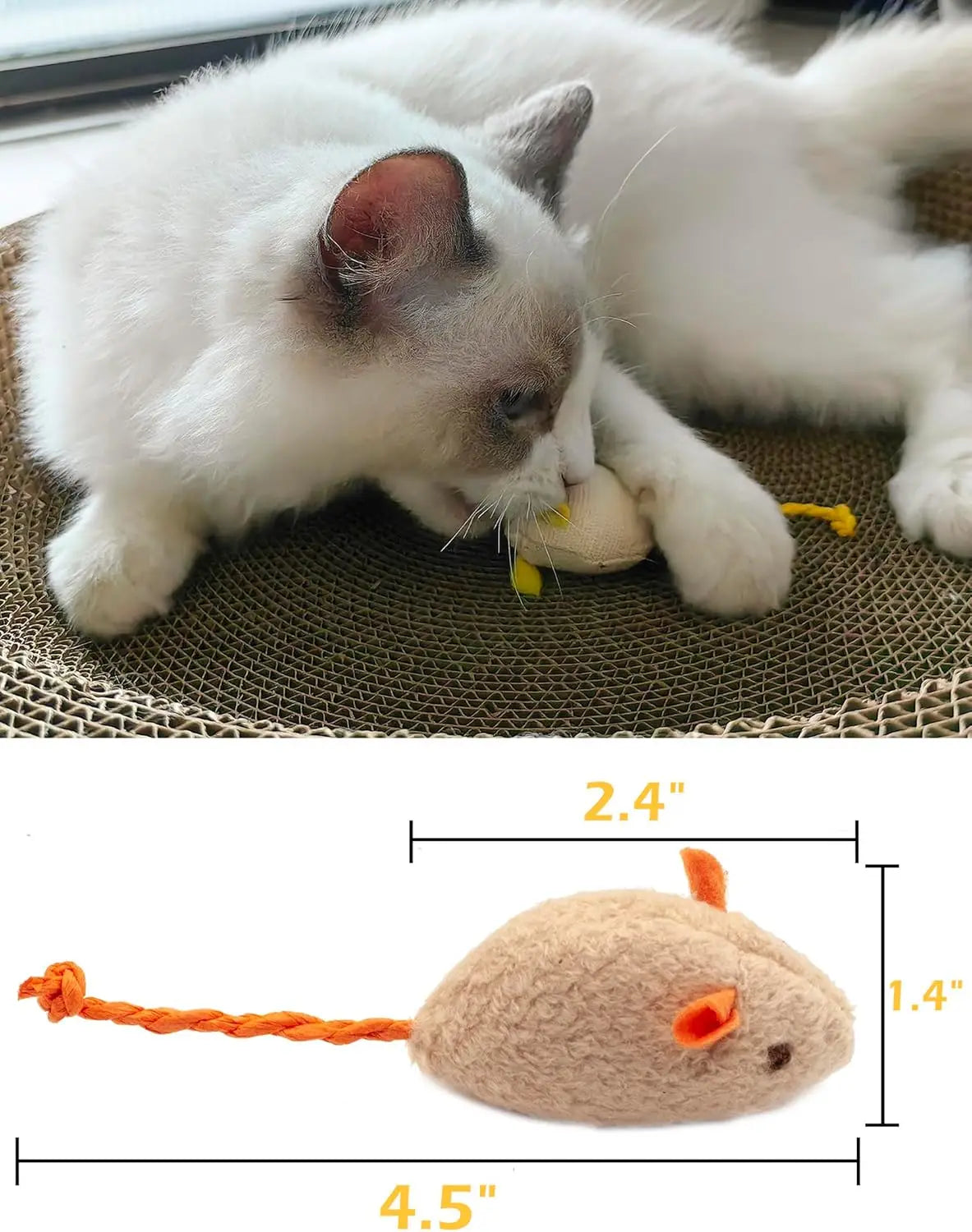 Catnip Rattle Mouse Toys for Interactive Indoor Cats