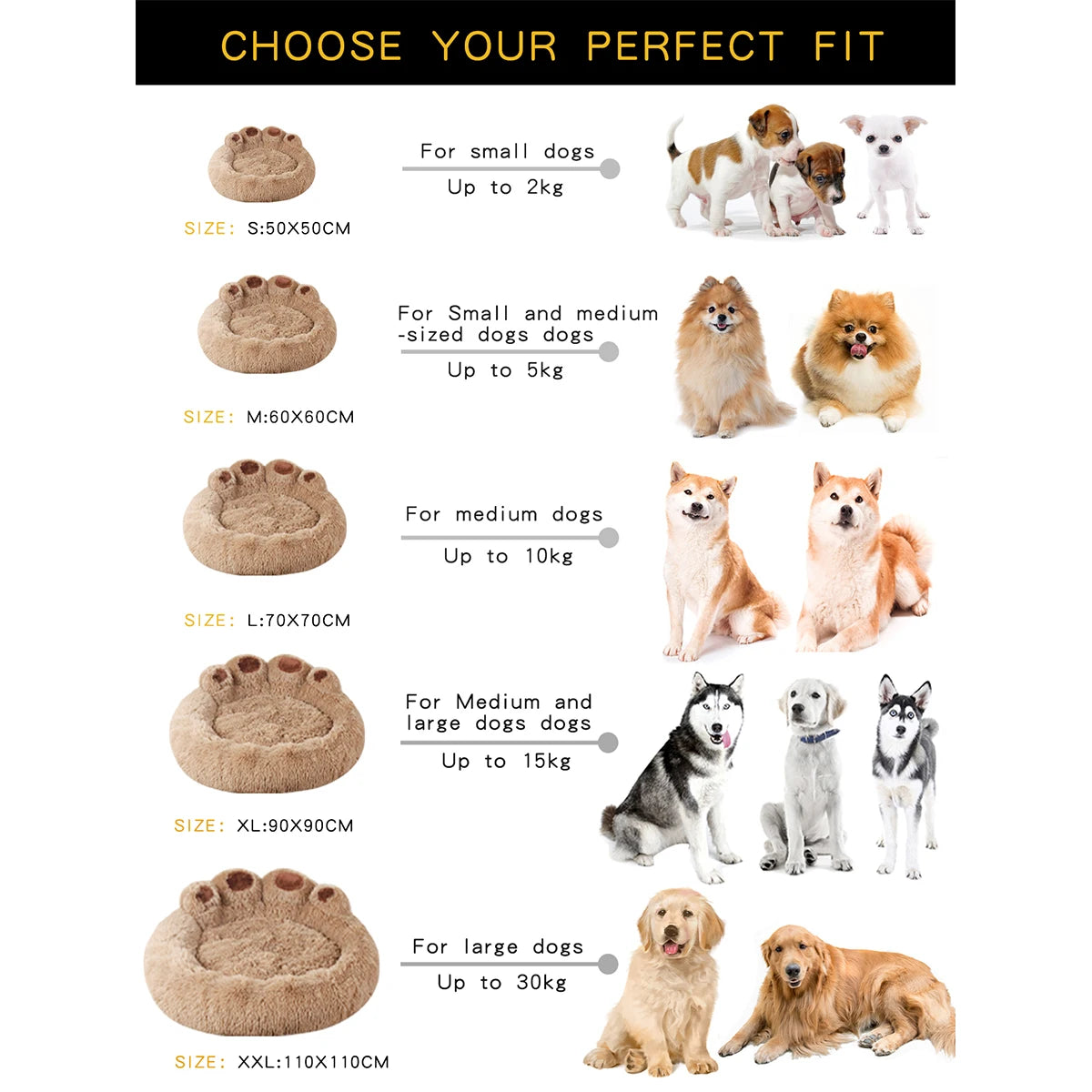 Fluffy Plush Dog Bed for Large and Small Pets